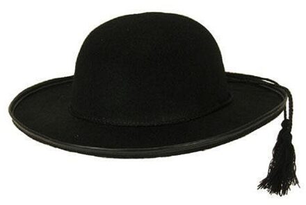 Funny Fashion Carnaval verkleed hoed - pastoor/priester/dominee - 57 cm - zwart - vilt