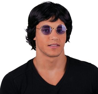 Funny Fashion carnaval verkleed pruik - heren - zwart - korte coupe haar - Boyband