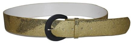 Funny Fashion Carnaval verkleed riem - Goud glitter thema - 110 cm - volwassenen - dames Goudkleurig