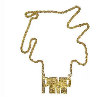 Funny Fashion Carnaval verkleed schakelketting Pimp thema - goud - metaal - sieraden - Pooier thema Goudkleurig