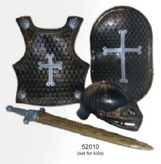 Funny Fashion Carnaval verkleed speelgoed Ridder set - kinderen - brons - 4-delig - kunststof