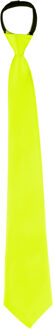 Funny Fashion Carnaval verkleed stropdas - neon geel - volwassene - verkleedthema