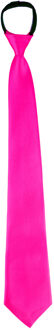 Funny Fashion Carnaval verkleed stropdas - neon roze - volwassene - verkleedthema Fuchsia