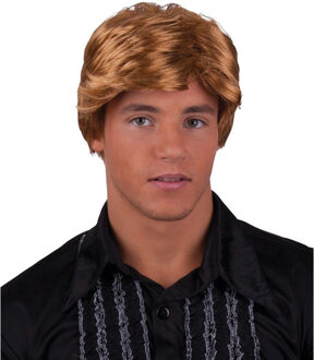 Funny Fashion Carnaval verkleedpruik heren Coole surf boy/Kakker Ken - kort haar - bruin