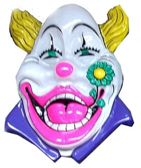 Funny Fashion Clown muurdecoratie 60 cm wit - Feestdecoratieborden Multikleur