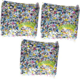 Funny Fashion Confetti - 3x - multi color - papier - 250 gram - feestversiering - carnaval