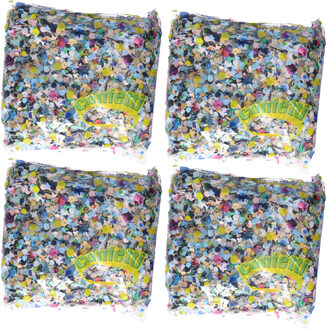 Funny Fashion Confetti - 4x - multi color - papier - 250 gram - feestversiering - carnaval