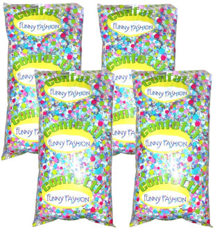 Funny Fashion Confetti snippers van papier - 4x - multi colours mix - 500 gram zakje - feestartikelen/versieringen