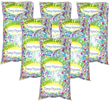 Funny Fashion Confetti snippers van papier - 6x - multi colours mix - 500 gram zakje - feestartikelen/versieringen