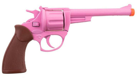 Funny Fashion Cowboy pistool - roze - 19 cm - 8 shots - speelgoed geweer - plaffertjes - plaffertjespistool