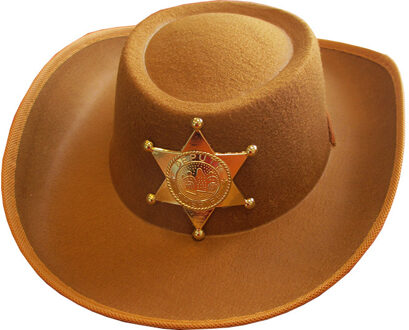 Funny Fashion Cowboy/sheriff hoed - bruin - kinderen - carnaval