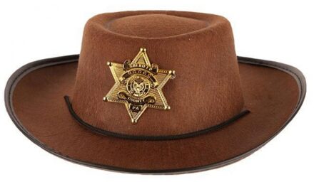 Funny Fashion Cowboy/sheriff hoed - bruin - kinderen - carnaval