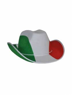 Funny Fashion Cowboyhoed Italie - Landen supporters - vlaggen verkleed feestartikelen