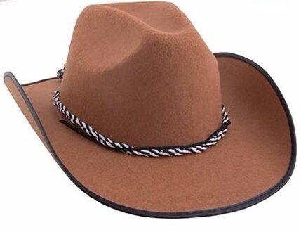 Funny Fashion Cowboyhoed voor volwassenen - bruin - Carnaval verkleed - Western - sheriff - cowboy