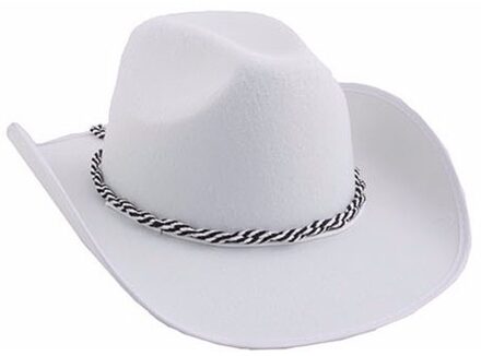 Funny Fashion Cowboyhoed voor volwassenen - wit - Carnaval verkleed - Western - sheriff - cowboy