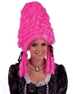 Funny Fashion Dames verkleedpruik - Roze - Diva - Middeleeuws - Drag queen