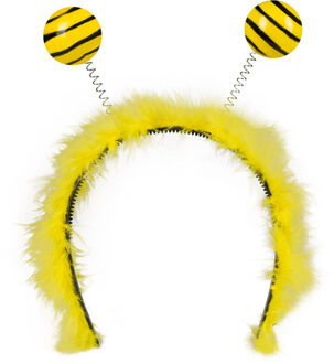 Funny Fashion Diadeem Bij - geel/zwart - kunststof - haarband - carnaval - verkleden
