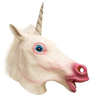 Funny Fashion Dierenmasker eenhoorn - unicorn - van latex - carnaval masker - voor volwassenen Multi