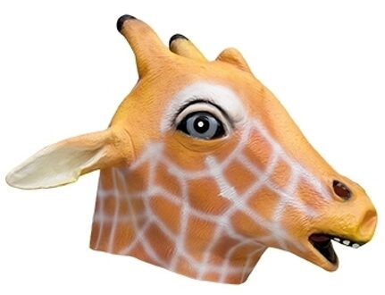 Funny Fashion Dierenmasker giraffe - carnaval - latex - volwassenen - dierenpak