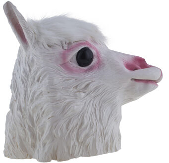 Funny Fashion Dierenmasker/verkleed masker - Lama/Alpaca - latex - volwassenen - Verkleedmaskers Multikleur