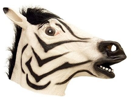 Funny Fashion Dierenmasker zebra - latex - full-head masker - dieren verkleed thema accessoires