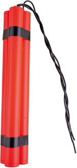 Funny Fashion Dynamiet staven van plastic 23 cm - feestartikelen cowboy/piraten/boeven thema - rood