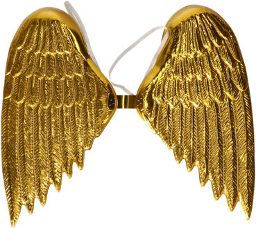 Funny Fashion Engelen verkleed vleugels - goud - voor volwassenen - Carnavalskleding/accessoires