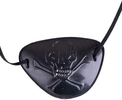 Funny Fashion Espa Piraten ooglapje - met elastiek - kunststof - piraat thema - carnaval Zwart