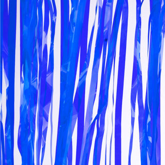 Funny Fashion Folie deurgordijn blauw transparant 200 x 100 cm - Feestdeurgordijnen