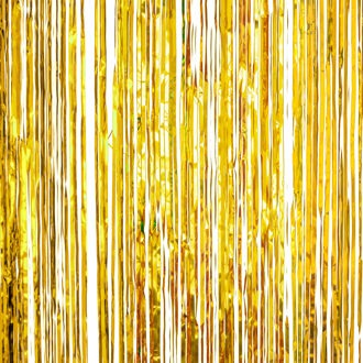 Funny Fashion Folie deurgordijn goud metallic 200 x 100 cm - Feestdeurgordijnen Goudkleurig