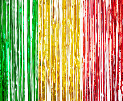 Funny Fashion Folie deurgordijn rood/geel/groen metallic 200 x 100 cm