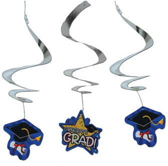 Funny Fashion Geslaagd feestartikelen - Hangdeco - 3x stuks - 50 cm