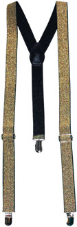 Funny Fashion Glitter verkleed bretels - goud - carnaval accessoires - volwassenen - foute party