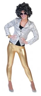 Funny Fashion Gouden glitter leggings voor dames - S/M - One size