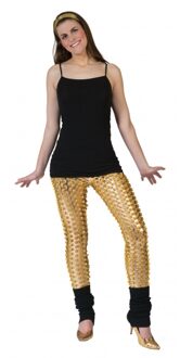 Funny Fashion Gouden legging met puntige gaten Goudkleurig