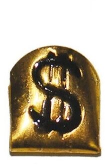 Funny Fashion Gouden tand met dollar teken verkleedaccessoire - Verkleedattributen Goudkleurig