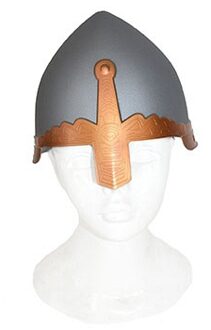 Funny Fashion Grijze ridder verkleed soldaten helm - voor volwassenen - van kunststof - Ridders thema Grijs