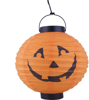 Funny Fashion Halloween decoratie - pompoen - 20 cm - versiering - met LED licht Multi