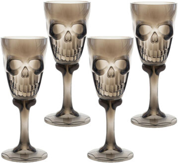 Funny Fashion Halloween drinkbeker/kelk - 6x - horror thema - 15 cm - plastic - carnaval/verkleed artikel