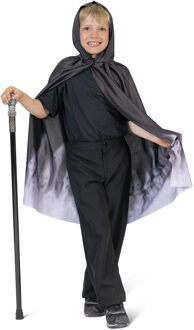 Funny Fashion Halloween Duivel/vampier/geest verkleed cape - kinderen - zwart One size