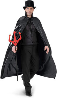 Funny Fashion Halloween Duivel/Vampier verkleed cape met opstaande kraag - voor volwassenen - zwart - polyester