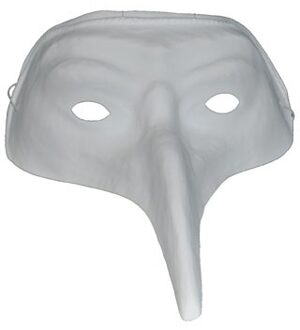 Funny Fashion Halloween/Gemaskerd bal snavel feestmasker - wit - plastic - volwassenen - Verkleedmaskers