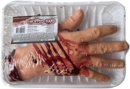 Funny Fashion Halloween lichaam ledematen afgehakte hand - horror thema - 18 cm - kunststof - Feestdecoratievoorwerp