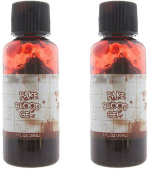 Funny Fashion Halloween nep bloed tube - 2x - extra stroperig - 30 ml - carnaval/verkleed artikel - wonden maken