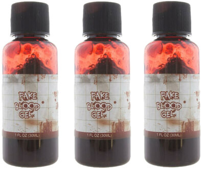 Funny Fashion Halloween nep bloed tube - 3x - extra stroperig - 30 ml - carnaval/verkleed artikel - wonden maken
