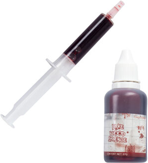 Funny Fashion Halloween nep bloed tube - met injectiespuit - 59 ml - wonden maken - Schmink attributen