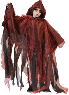 Funny Fashion Halloween verkleed cape/gewaad met kap - Spook/geest - Rood - Voor kinderen - One size