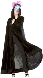 Funny Fashion Halloween verkleed cape met kap - zwart - Carnaval kostuum/kleding