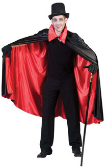 Funny Fashion Halloween verkleed cape - zwart/rood - Carnaval kostuum/kleding - One size