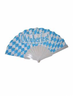 Funny Fashion Handwaaier Bierfeest blauw/wit feestartikelen - Verkleedattributen Multikleur